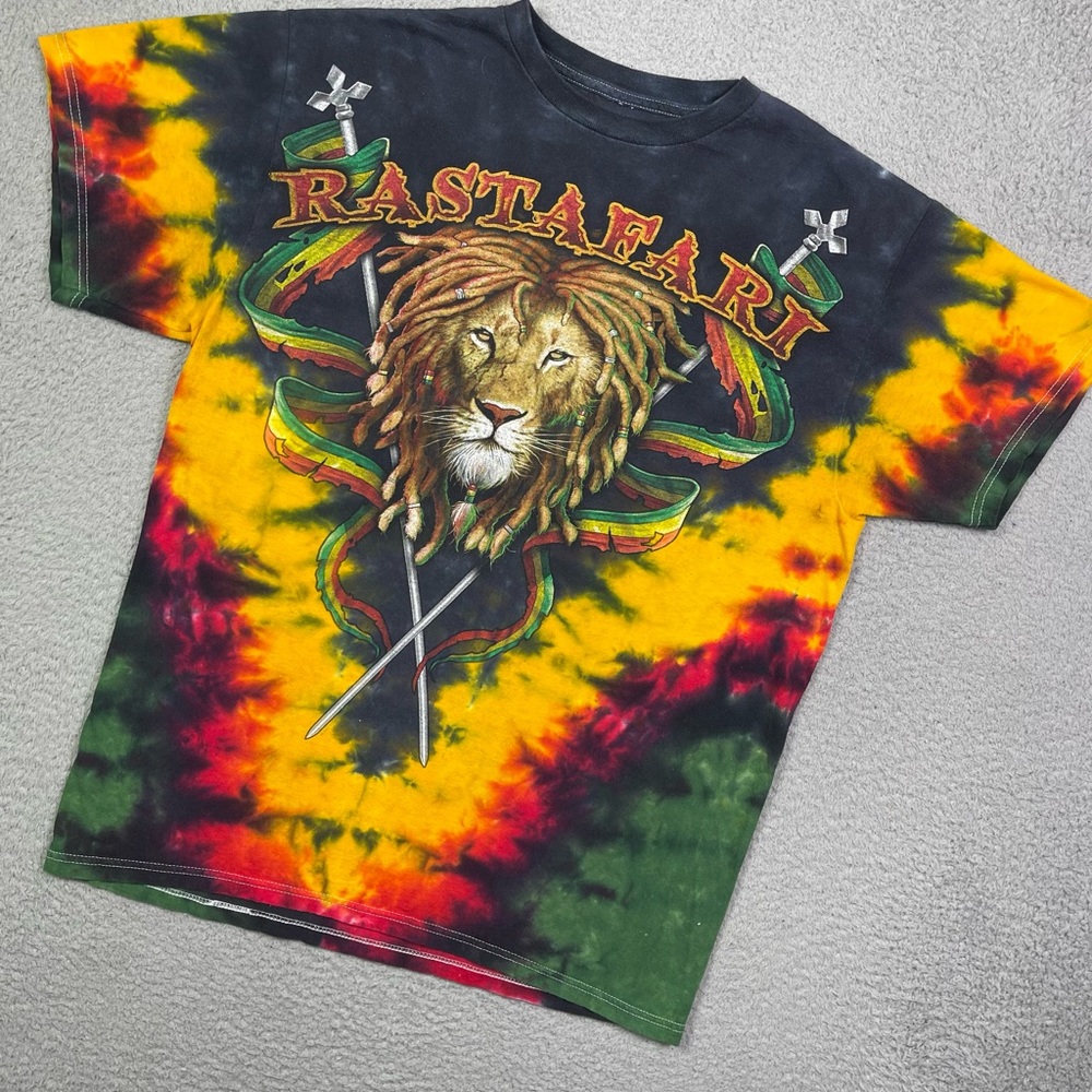 Vintage y2k‎ rastafari tie dye T-shirt